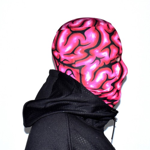 Gehirn Gesicht Design 3D Effekt Stoff Gesichtsmaske Halloween Scary FS222 - Bild 3 von 12