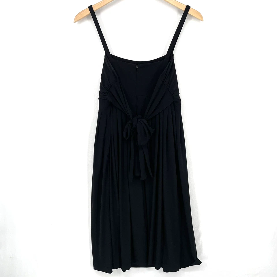 Vestido Vintage Calvin Klein Empire Cintura Talla Pequeña P Negro Lazo Falda Plisada Foto 2 de 4