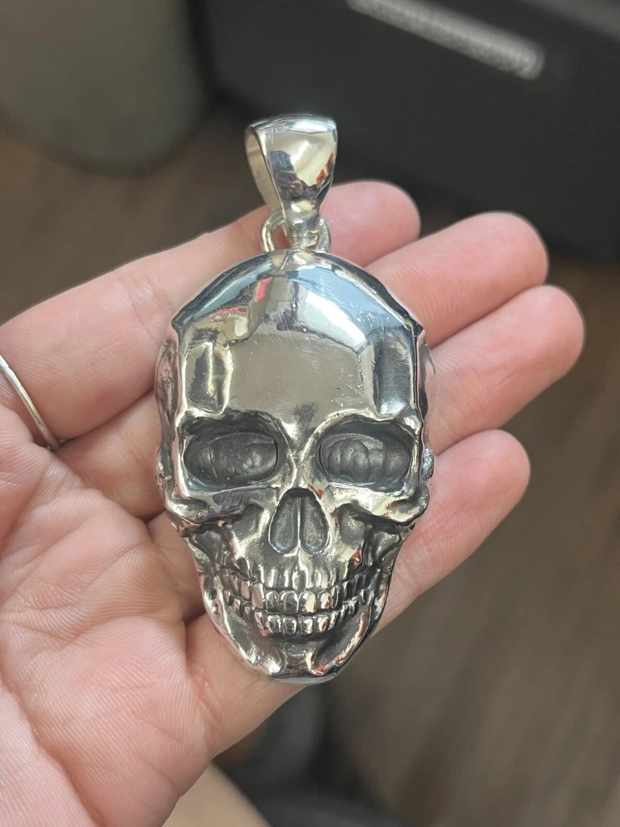 sterling silver skull necklace products for sale | eBay