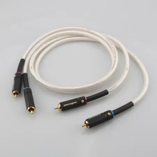 Pair HIFI Stereo RCA Cable silver plated 5N OFC Audio Interconnect Cable
