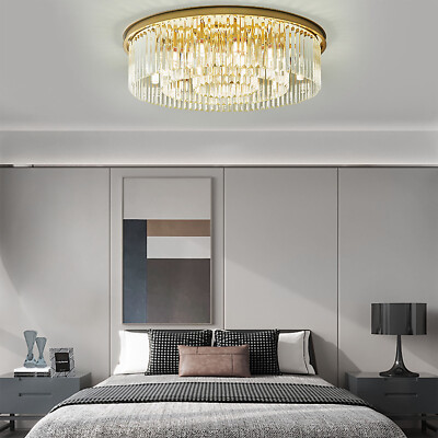 23.6'' Modern Chandelier Crystal Ceiling Fixture Pendant Flush Mount Ceiling Lamp