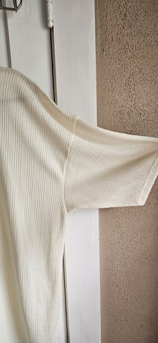 VTG Virgola Uomo men's ivory polo shirt ribbed knit Sz Large NWT - Picture 8 of 8