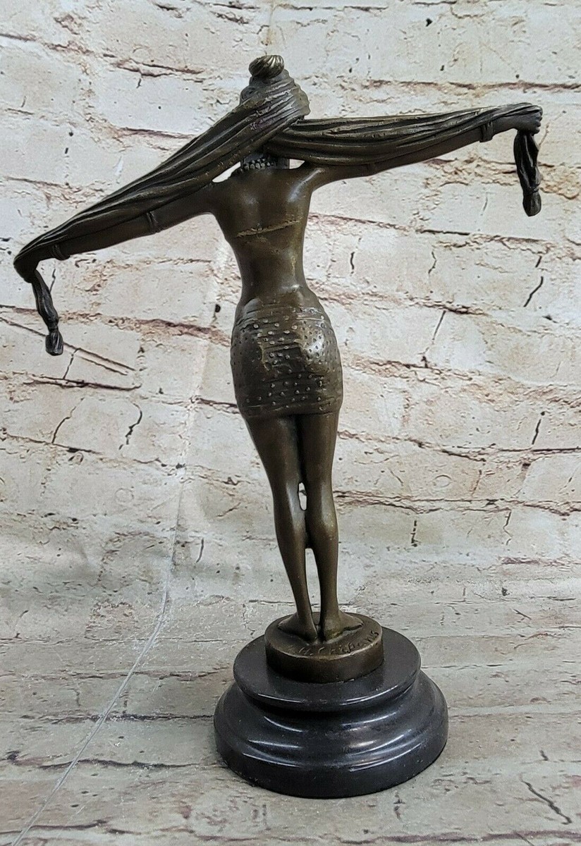 Demetre Chiparus Egyptian Dancer Bronze Sculpture Signed D.H.