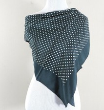 Black polka dot Vintage Scarf 33.5 inch square large casual shawl