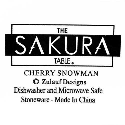 Sakura, Zulauf Designs, Kirsche Schneemann, 11" Durchmesser Essteller, 4er Set - Bild 4 von 4