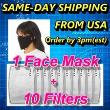 10pcs Activated Carbon Filter PM2.5 1pc Face Coverings Fast-Ship US SELLER