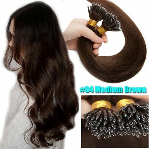 Invisible Nano Ring Beads Tip Hair Extensions100% Real Remy Human Hair Thick1g/s - Picture 25 of 110