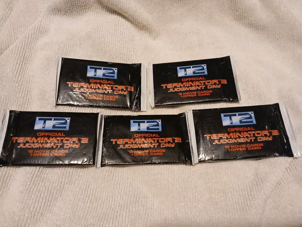 Vintage T2 TERMINATOR 2 Judgement Day Trading Cards 1991- 5 Sealed