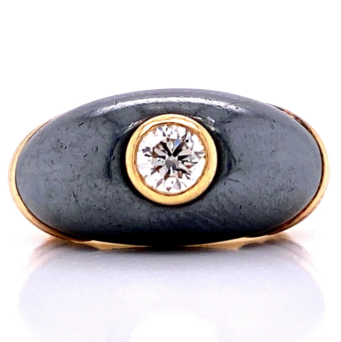 Cartier Silverium Diamond 18 Karat Yellow Gold Vintage Estate Ring