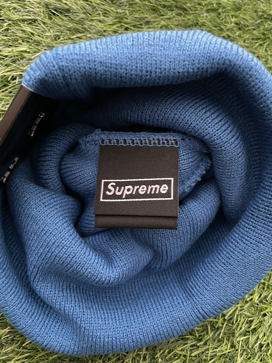 Supreme New Era Box Logo Beanie Blue (FW22) | ON HAND + FREE