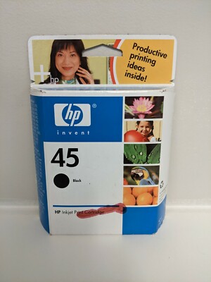 Genuine HP 45 Ink Black 51645A Factory Sealed Box October 2006 ...