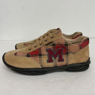 Moschino Children s Shoes Italy Unisex Tan Suede Plaid Size 35/5