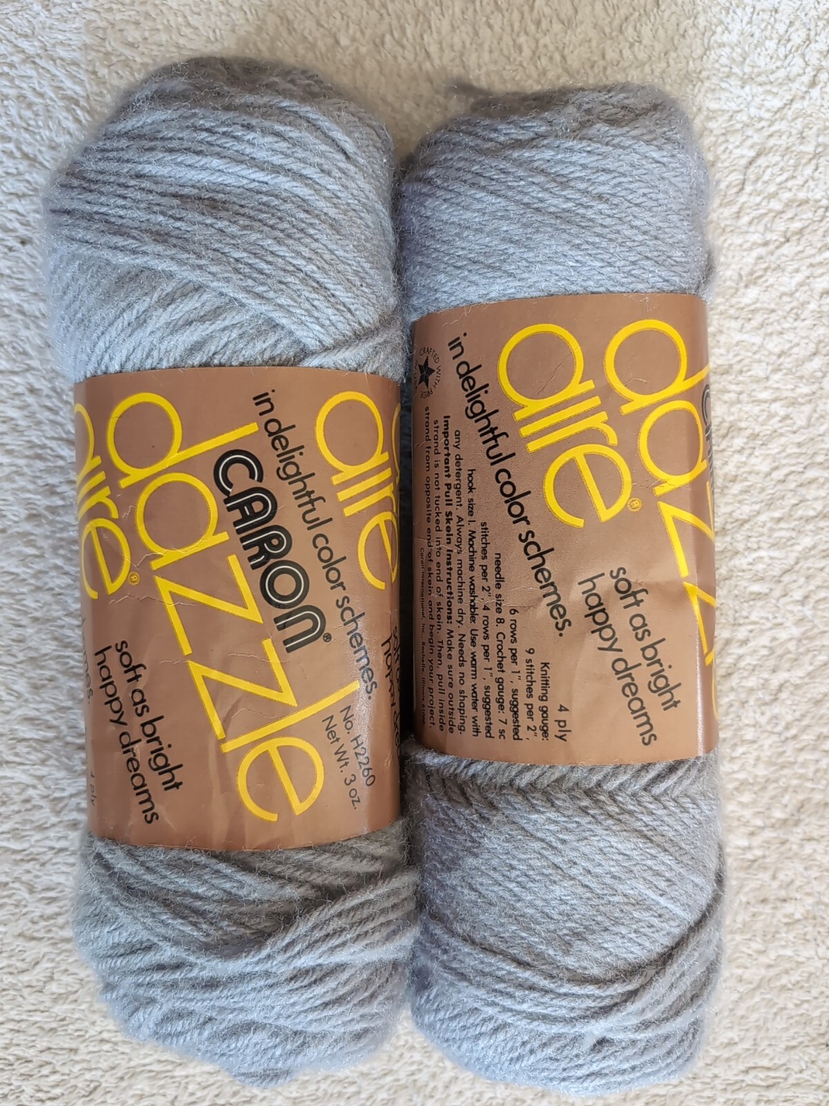 Caron Dazzleaire Yarn. Silver Sparkle. Vintage. 4 Ply. Lot Of 2 eBay