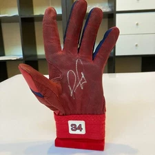 David Ortiz 500th Career Double Signed Game Used Batting Glove MLB Authentic 