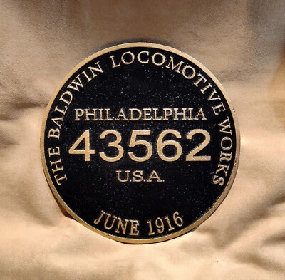 Gusseisen Baldwin Lokomotive Werk Plakette Philadelphia 1916 Zug 43562 Eisenbahn