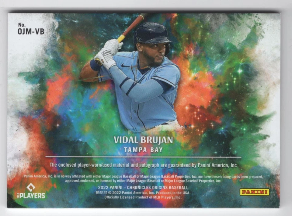 2022 PANINI ORIGINS JERSEY AUTO RC Vidal Brujan Auto /49 Tampa Bay Rays - Image 2 of 2