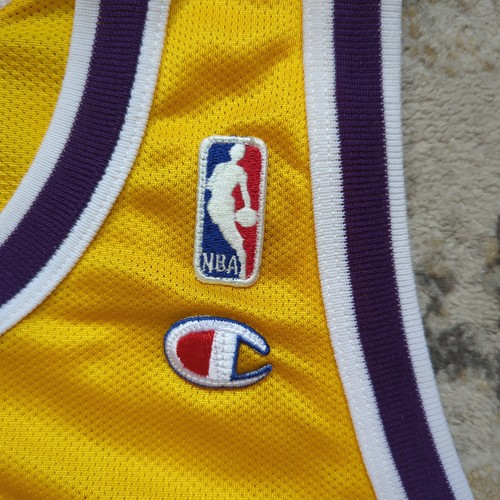 Champion Magic Johnson Los Angeles Lakers #32 Yellow Basketball Jersey Size L 44 - Picture 5 of 6