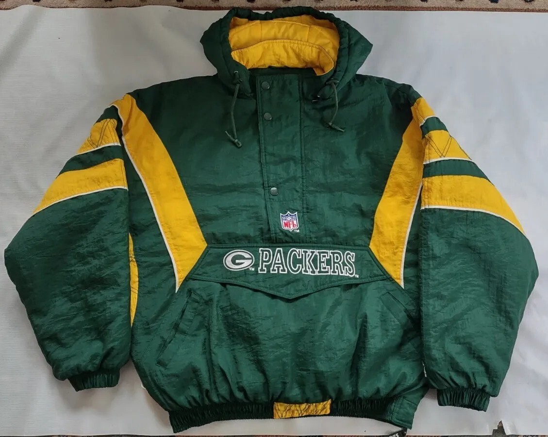 VTG STARTER PRO LINE GREEN BAY PACKERS 1/2 ZIPP WITH HOOD PULLOVER