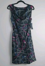 NWT Tommy Hilfiger Black Chain Link Tassel Print Dress Size Small S $129.50