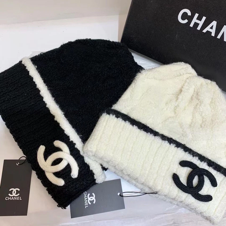 Hot Cashmere Beanie White Classic Keep Warm in Winter - Image 3 of 4