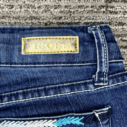 Vigoss Size 10 Girls Jeans Mid Rise Distressed Blue. Skinny Denim - Picture 6 of 9