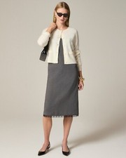 J.Crew Brushed Cashmere Cropped Cardigan Sweater in Warm Ivory, Size X-Small