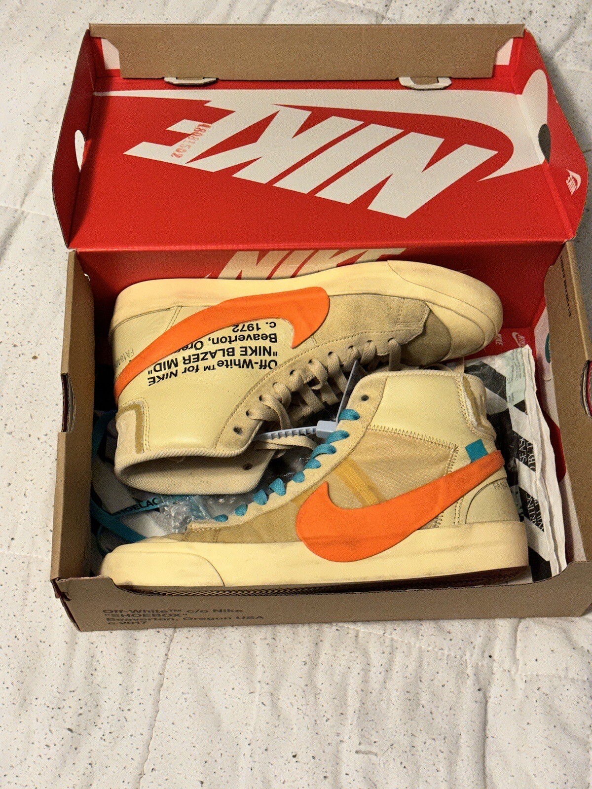 OFF WHITE X NIKE Taglia 8 Blazer Nike Mid x OFF WHITE All Hallows Eve 2018 indossato tutto Og