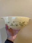VINTAGE PYREX Corning Flower Nesting Mixing Bowl Dish Green & Tan