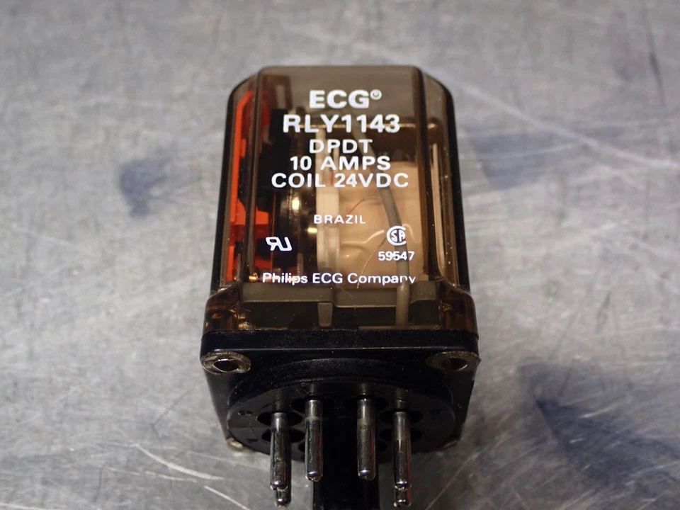 Philips ECG RLY1143 Relay DPDT 10A 24VDC Coil New Old Stock - Image 4 of 4