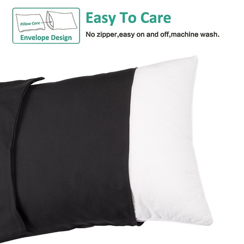 Paquete de 2 fundas de almohada de fácil cuidado lavables a máquina tamaño estándar King CK - Imagen 14 de 90