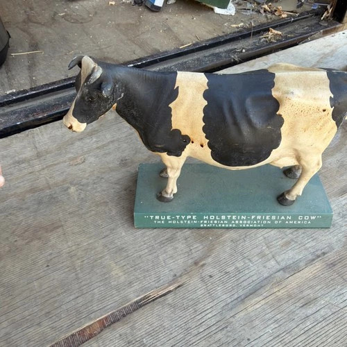 Vtg 1950s True Type Holstein Friesian Large Cow Brattleboro VT Store Display
