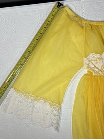 Vintage 1960s Mini Babydoll Peignoir Lingerie Top Lace Trim Medium BELLE SMITH