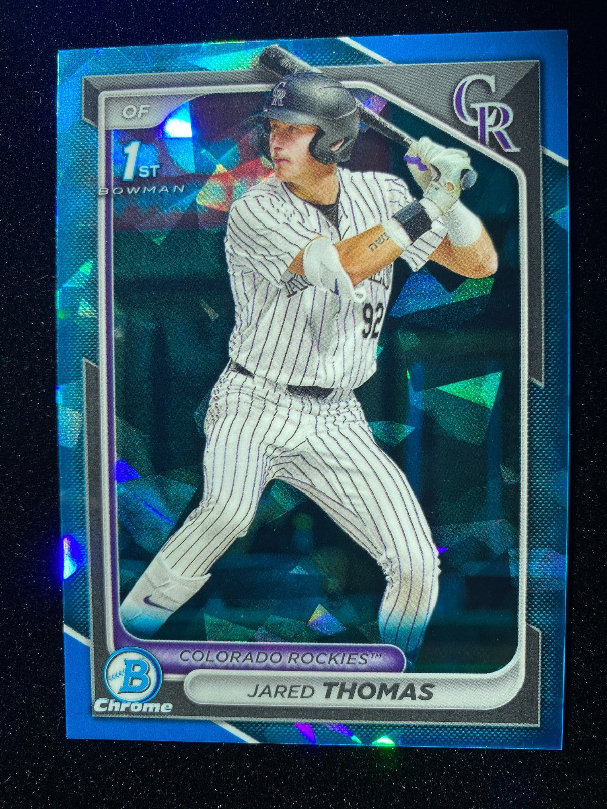 2024 Bowman Chrome Draft Sapphire JARED THOMAS 1st Rookie #BDC-11 Rockies RC SP