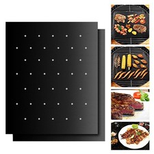 BBQ Grill Mat Non Stick Underlay X Film Back Mat Frying Foil Set Of