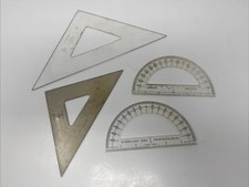 Lot 4 Drafting Triangles + Protractors - Dietzgen 12015-6 2017B-8 Sterling 582