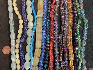Bulk sale //lot of 16 strands mix shape glass//Millefiori beads/(n106)