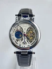 luxury Mens Skeleton Dial Automatic Mechanical Watch Alloy Self-winding Gift