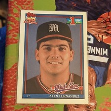 Topps 1990 Rookie #1 Draft Pick Alex Fernandez #278 White Sox Baseball Card. rookie card picture