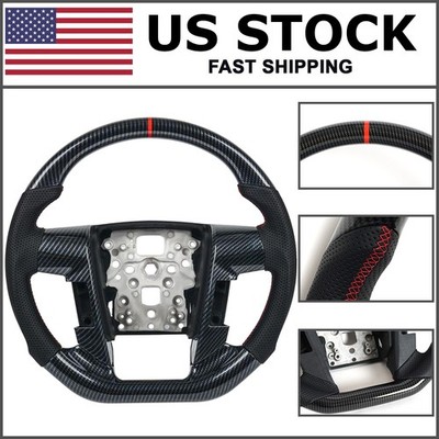 Carbon Fiber Black Sports Flat Steering Wheel For 2009-2014 Ford F150 SVT Raptor