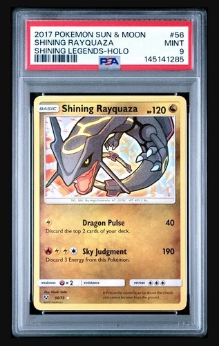 PSA 9 Shining Rayquaza Holo Rare 56/73 Pokemon SM Shining Legends English Mint