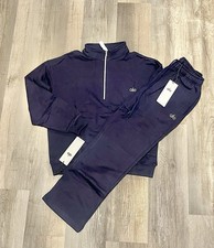 Alo Unisex Navy Blue Quarter 1/4 Zip  Sweatpants Set Size S