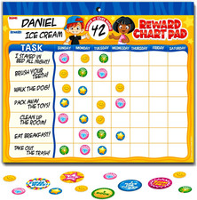 Behavior Reward Chart System - Pad with 26 Chore Charts for Kids, 2800 Stickers