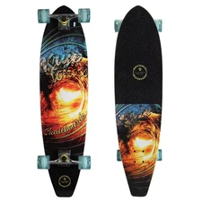 New Kryptonics 36" Longboard Complete Skateboard (Black/Waves)