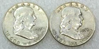 1959 & 1959-D Franklin Silver Half Dollar lot of 2 coins in saflip #C290