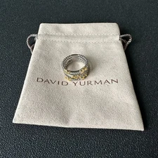 David Yurman Helena 925/18K 3-Row Cable Diamond Band Ring – US Size 9