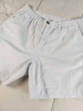 Chubbies Seersucker Shorts Mens XL Blue 6" Inseam Elastic Waist Performance Golf