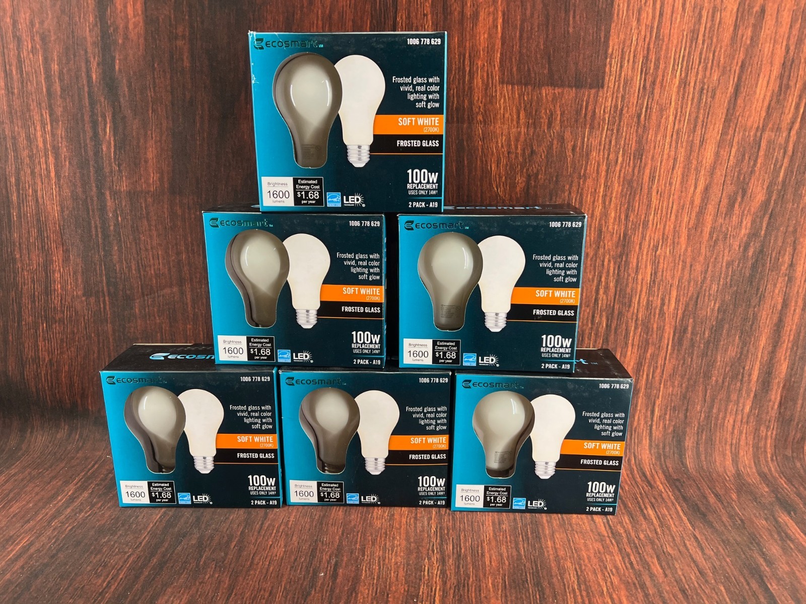 EcoSmart LED Bulb Soft White Frosted Filament Glass Dimmable 100W Equiv 12-Pk