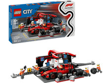 LEGO City 60443 F1 Boxenstopp mit Boxencrew und Ferrari Flitzer Bausatz