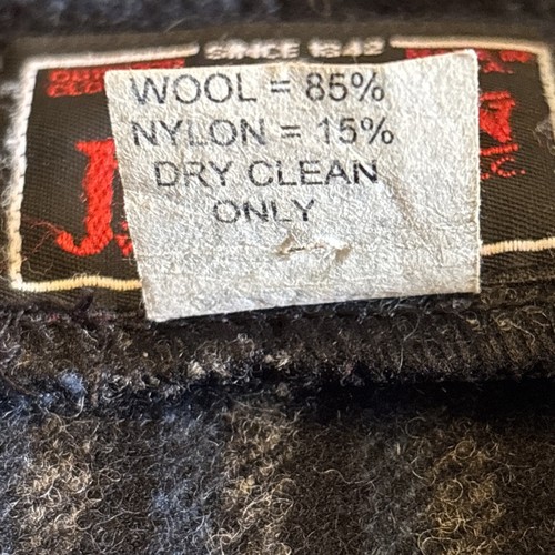 Vintage Johnson Woolen Mills blau grau schwarz Wolle Fischgrät Weste M/L Made in USA - Bild 3 von 10