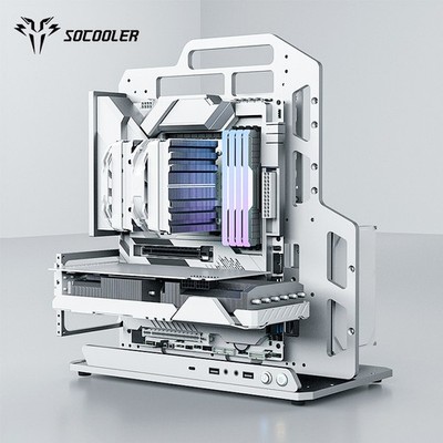 Open - Frame Aluminum PC Case - Compatible with ATX, Ideal for DIY Enthusiasts